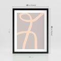 Plakat w ramie 40x50 - Beżowe Boho Zaplątanie - minimalistyczny obraz, nowoczesny - rama czarna