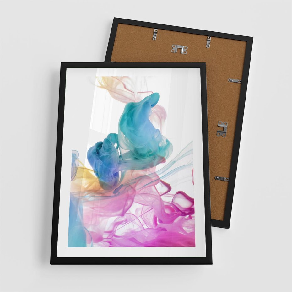 Plakat w ramie 50x70 - Abstrakcyjne Pastelowe Piękno - abstrakcja, pastelowe - rama czarna