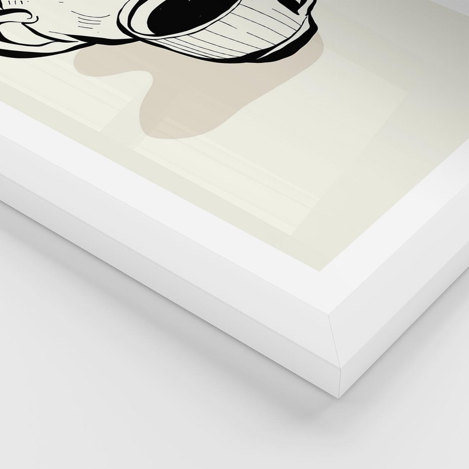 Plakat w ramie 30x40 - Kawa w Minimalistycznym Szkicu - grafika, szkic - rama biała