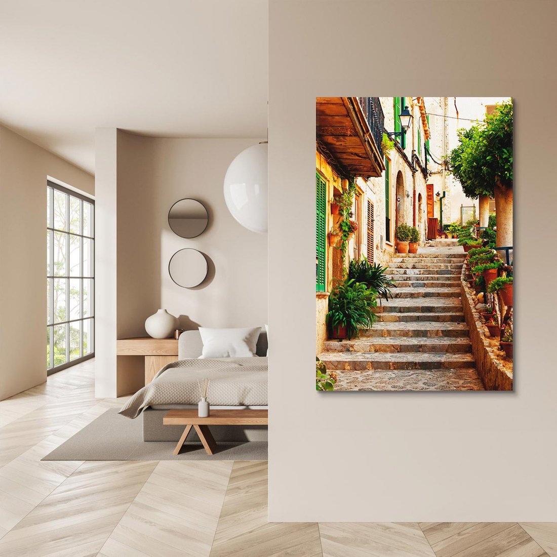 Obraz na płótnie 70x100 - Uroczysta perspektywa uliczki - uliczka, perspektywa