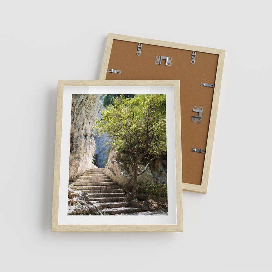 Plakat w ramie 40x50 - Krok po kroku do celu - schody, perspektywa - rama drewno