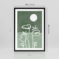Plakat w ramie 50x70 - Wibracje Naturalnej Równowagi - zielony plakat, roślinne inspiracje - rama czarna
