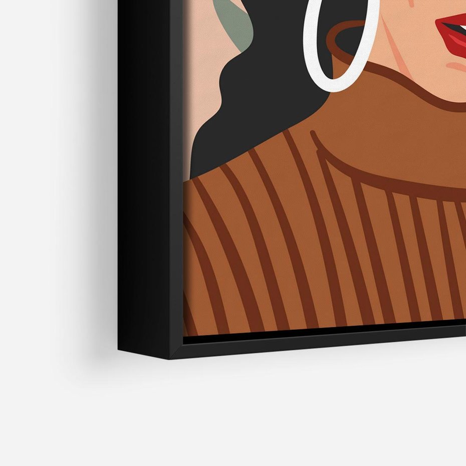 Obraz w ramie 50x50 - Kobiece Wibracje - nowoczesny plakat, styl retro - rama czarna