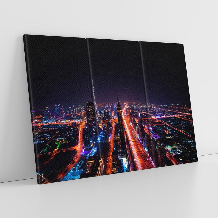 Obraz na płótnie 120x80 - Nocne oświetlenie miasta - miasto, noc