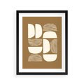 Plakat w ramie 40x50 - Wewnętrzne Spektrum - geometryczne boho kształty na brązowym, karmelowym tle - rama czarna