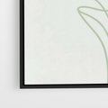 Obraz w ramie 70x100 - Zielona Równowaga Linii - abstrakcyjne delikatne zielone linie, nowoczesny plakat - rama czarna