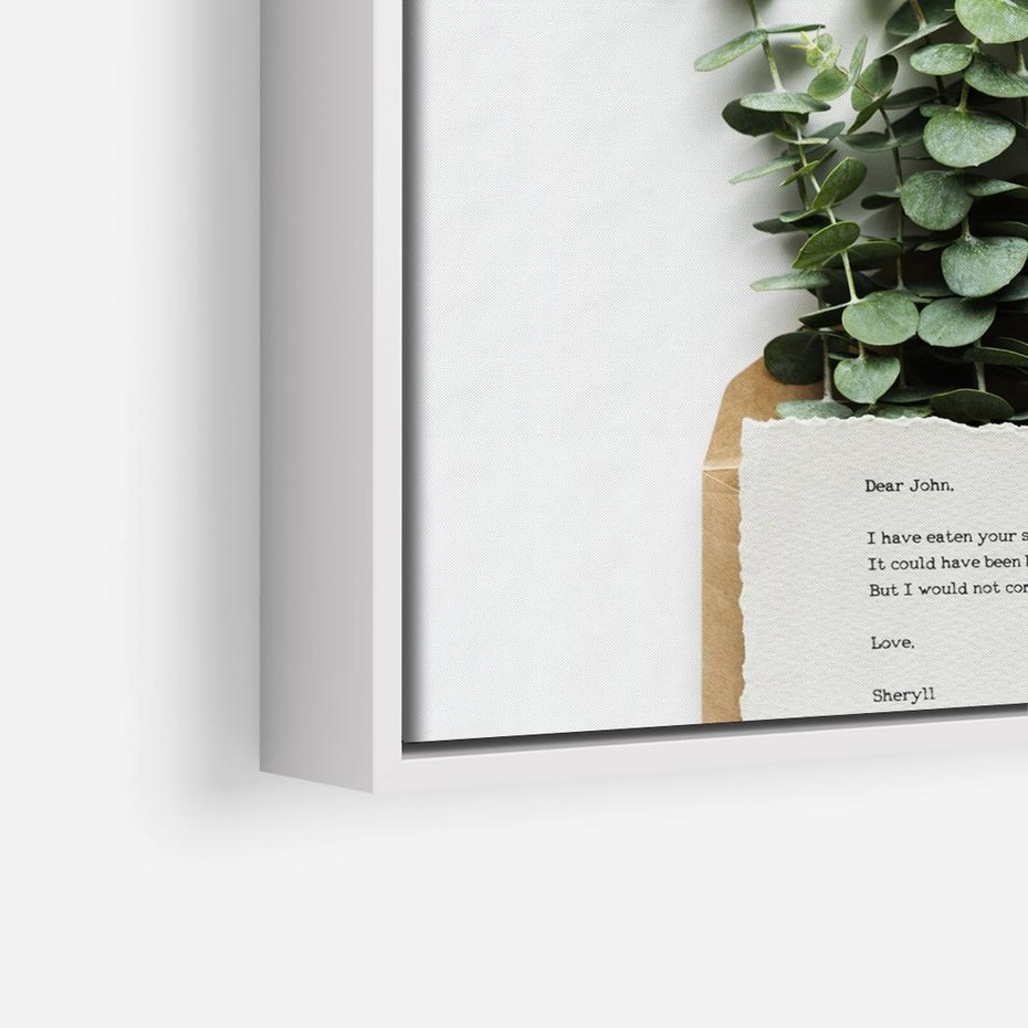 Obraz w ramie 80x80 - Eukaliptusowa harmonia - eukaliptus, liście - rama biała