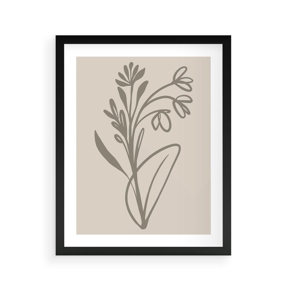 Plakat w ramie 40x50 - Kwiatowe Spektrum - nowoczesny plakat, subtelna sztuka - rama czarna