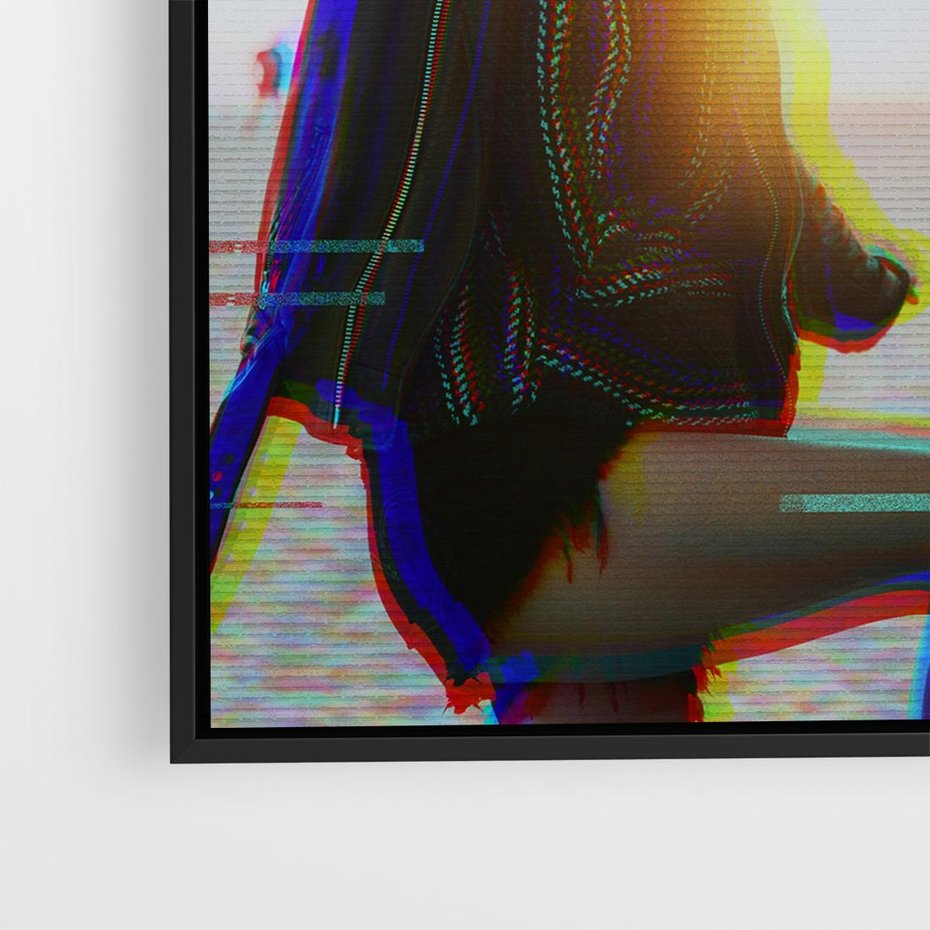 Obraz w ramie 50x50 - Taniec tęsknot - zdjęcie w stylu retro, dodane kolorowe akcenty - rama czarna