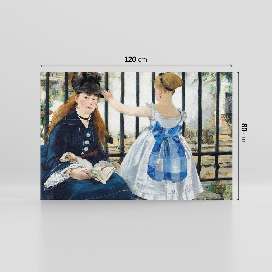 Obraz na płótnie 120x80 - "Kolej" (1873) Edouard Manet - Reprodukcja - reprodukcja, obraz na płótnie