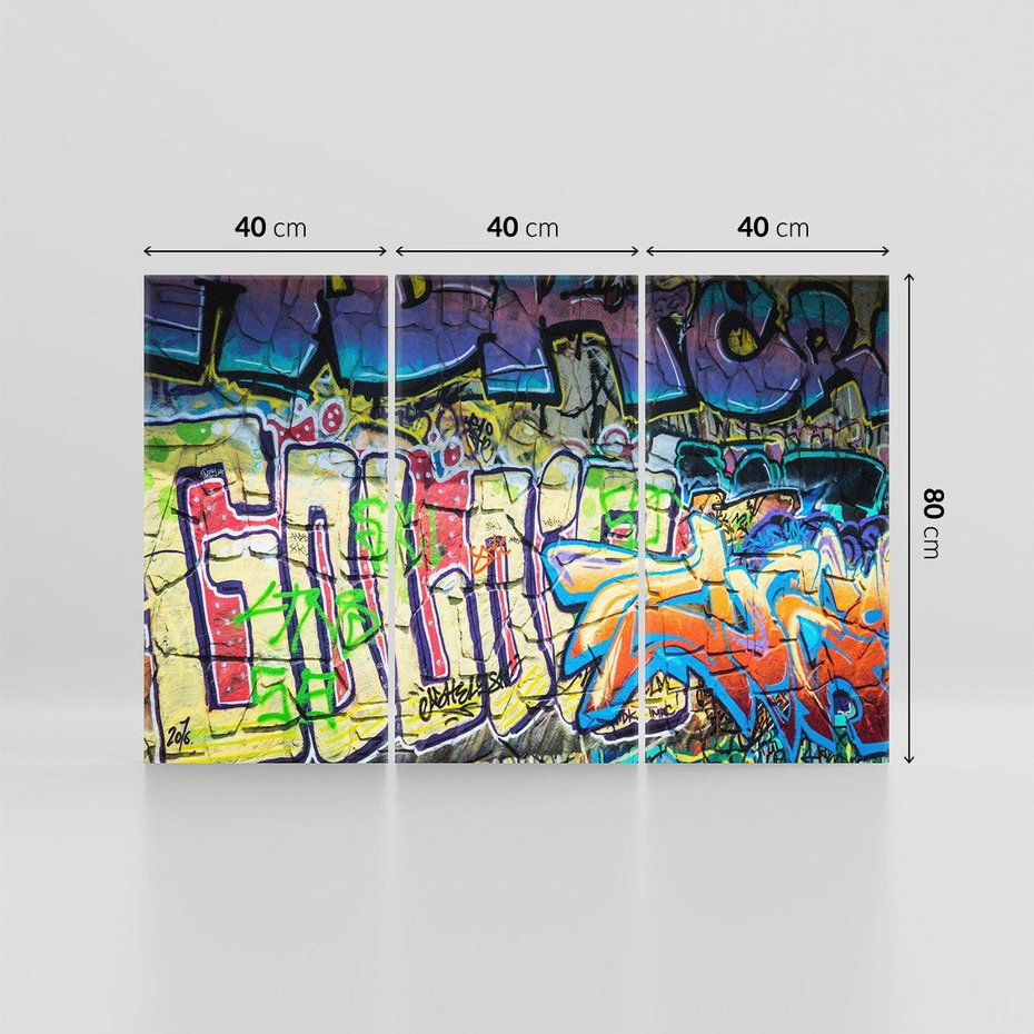 Obraz na płótnie 120x80 - Kolorowy wyraz - graffiti