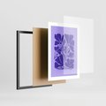 Plakat w ramie 30x40 - Migocące Boho Wibracje - kwiaty, energetyczne fioletowe tło - rama czarna