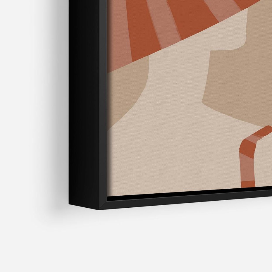 Obraz w ramie 50x50 - Kobiecy Portret - plakat retro, kobieta w kapeluszu - rama czarna