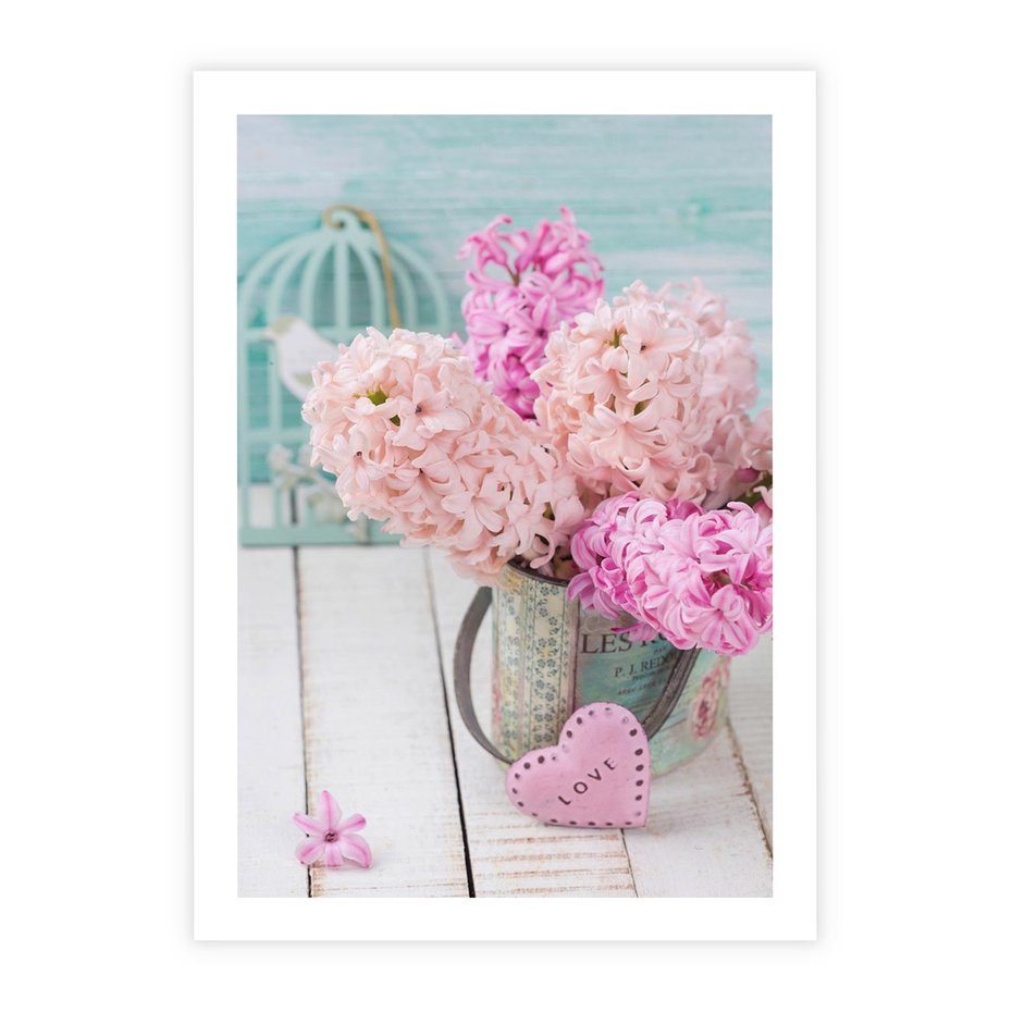 Plakat bez ramy 21x30 - Kwiatowa harmonia hiacyntów - kwiaty, hiacynty