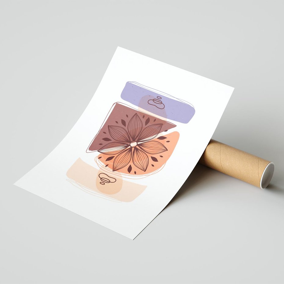 Plakat bez ramy 21x30 - Kwiatowa Oaza - abstrakcyjna sztuka, plamy