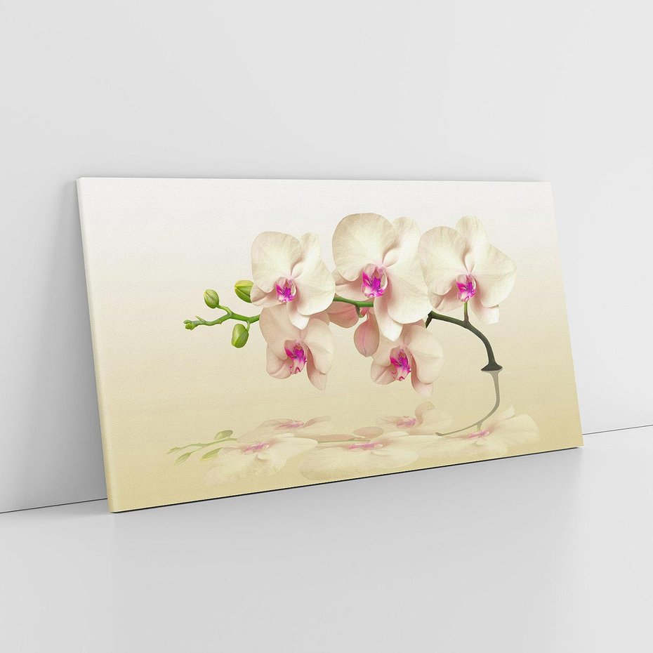 Obraz na płótnie 120x60 - Kwiatowa harmonia w SPA - orchidea, kwiat