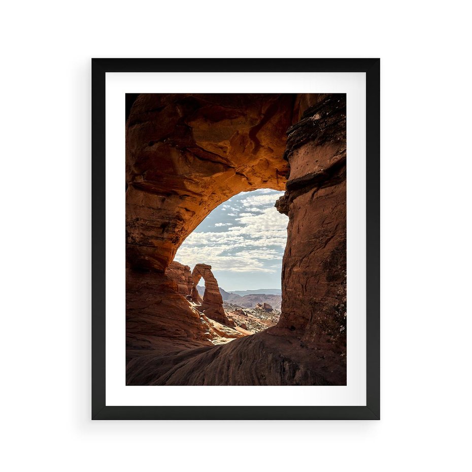 Plakat w ramie 40x50 - Magia pustynnego kanionu - pustynia, kanion - rama czarna