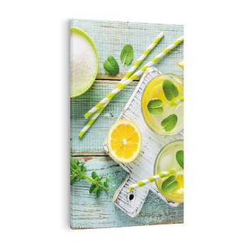 Obraz na płótnie 70x100 - Cytrynowe Orzeźwienie - cytryny, lemoniada