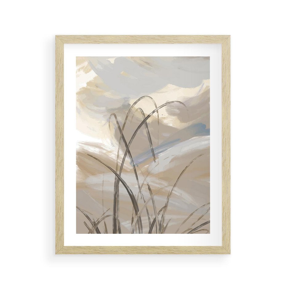 Plakat w ramie 40x50 - Nowoczesne Odbicia - akwarela, obraz - rama drewno