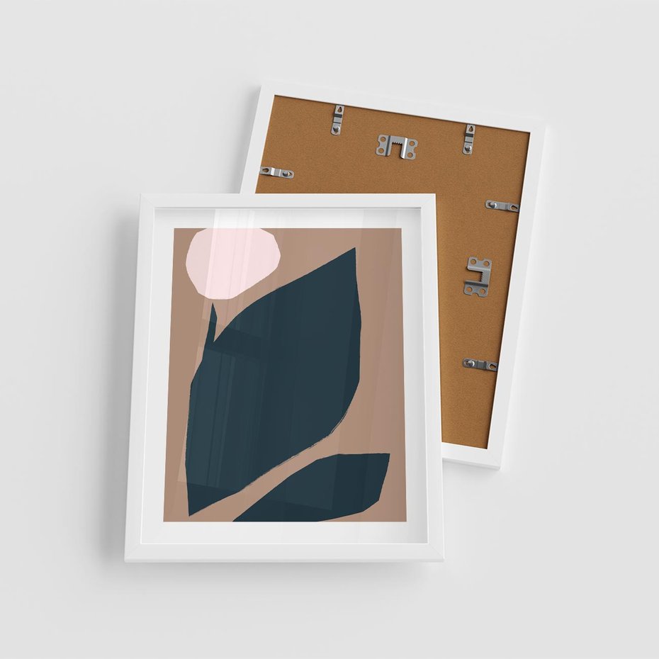 Plakat w ramie 40x50 - Rozkwitająca Wolność Boho - abstrakcyjny obraz, plakat - rama biała