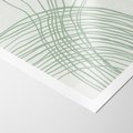 Plakat bez ramy 30x40 - Migotliwa Spokojna Zieleń - zielony plakat, abstrakcyjne splątane linie