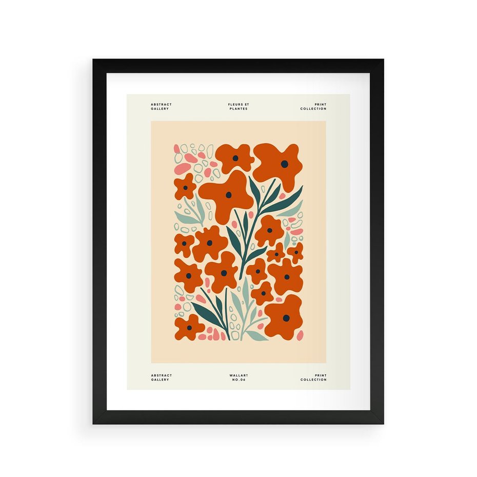 Plakat w ramie 40x50 - Refleksje Kolorowych Tajemnic - kwiaty, kompozycja - rama czarna