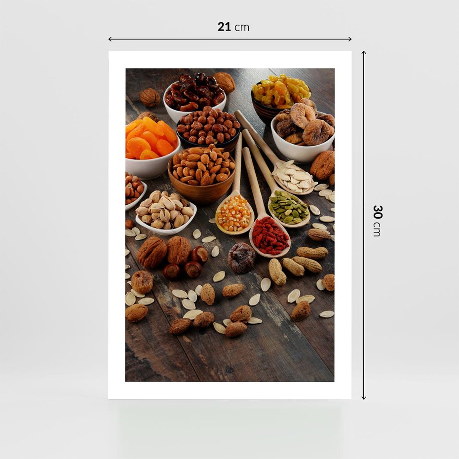 Plakat bez ramy 21x30 - Szlachetne smaki kuchni - nasiona, bakalie
