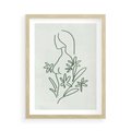 Plakat w ramie 50x70 - Odbicia Zielonego Raju - zielony odcień, abstrakcja - rama drewno