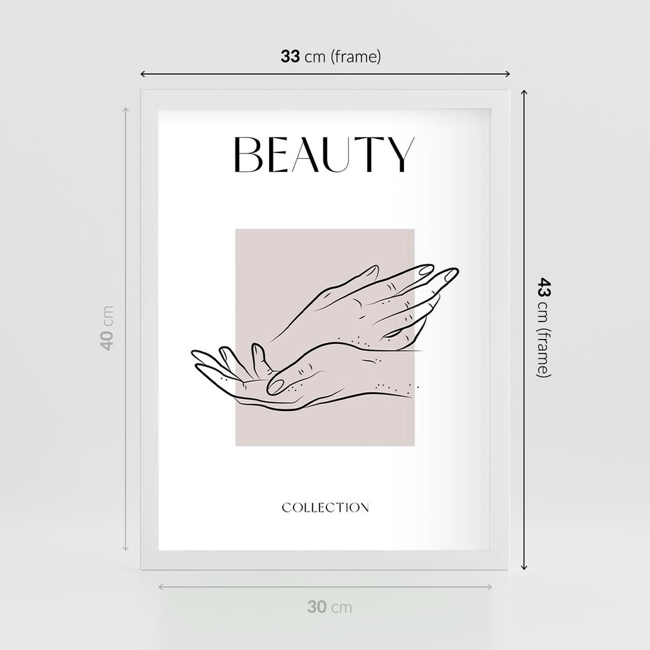 Plakat w ramie 30x40 - Wibracje Nieprzewidywalnych Form - bogo plakat, dłonie - rama biała