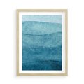 Plakat w ramie 50x70 - Kolorowe fale akwareli - akwarela, fale - rama drewno