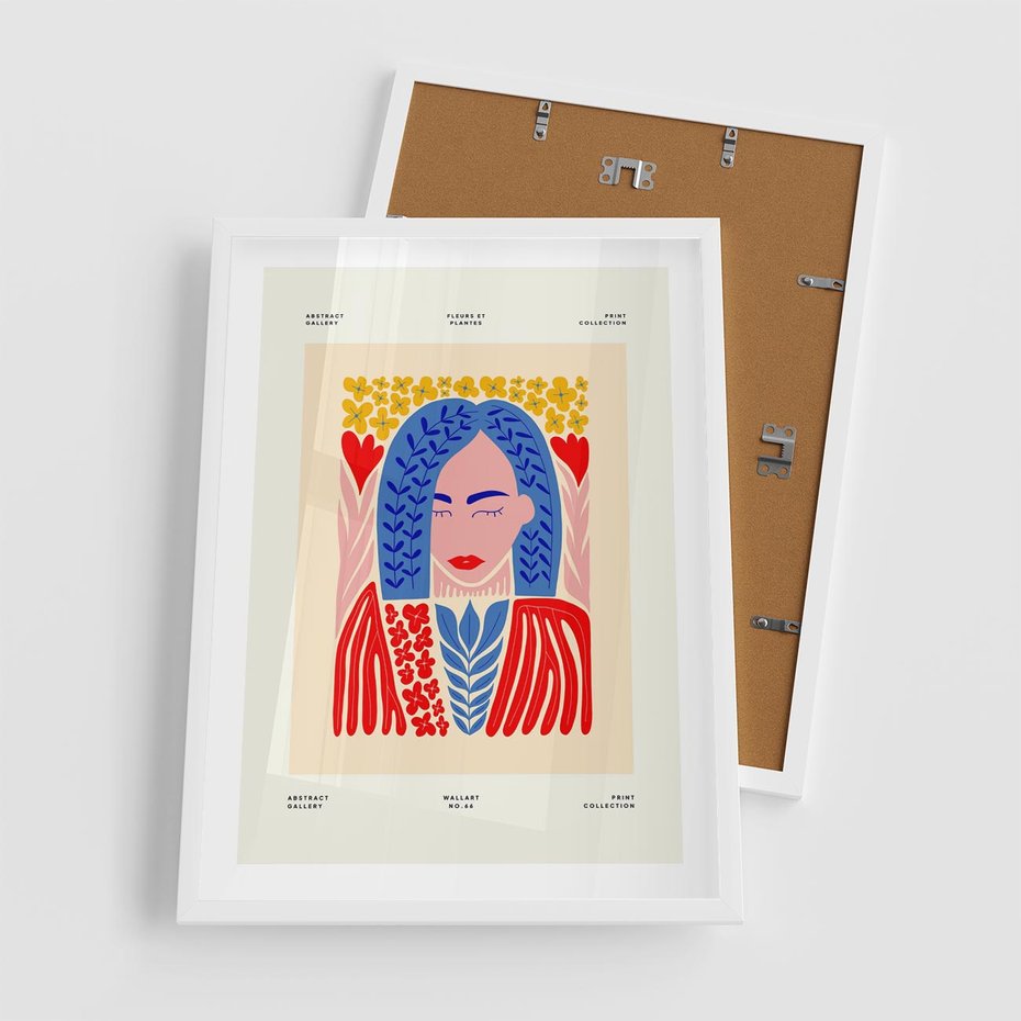 Plakat w ramie 50x70 - Impulsy Czasu - kobieca sztuka, abstrakcja - rama biała