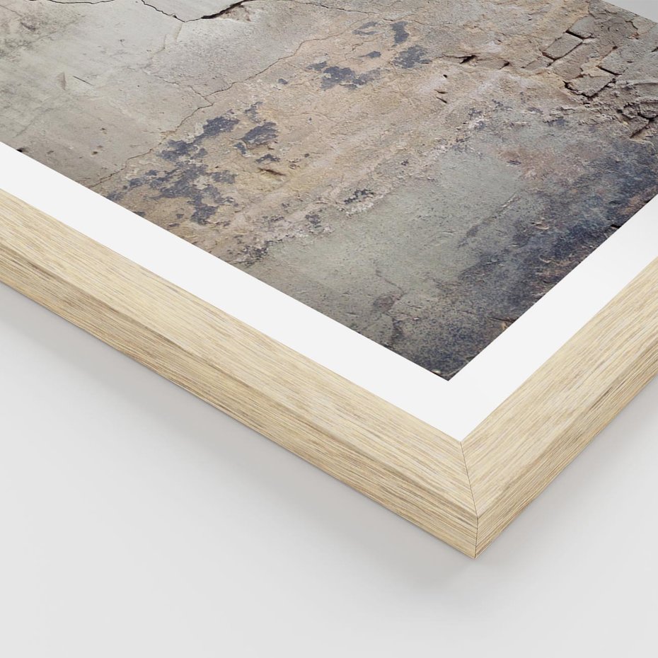 Plakat w ramie 50x70 - Surowość ściany z betonu - ściana, beton - rama drewno