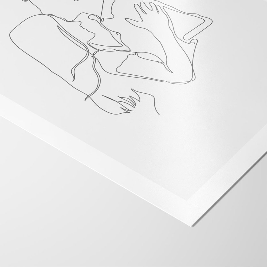 Plakat bez ramy 21x30 - Bezgraniczne Przenikanie - para zakochanych, kobieta i mężczyzna