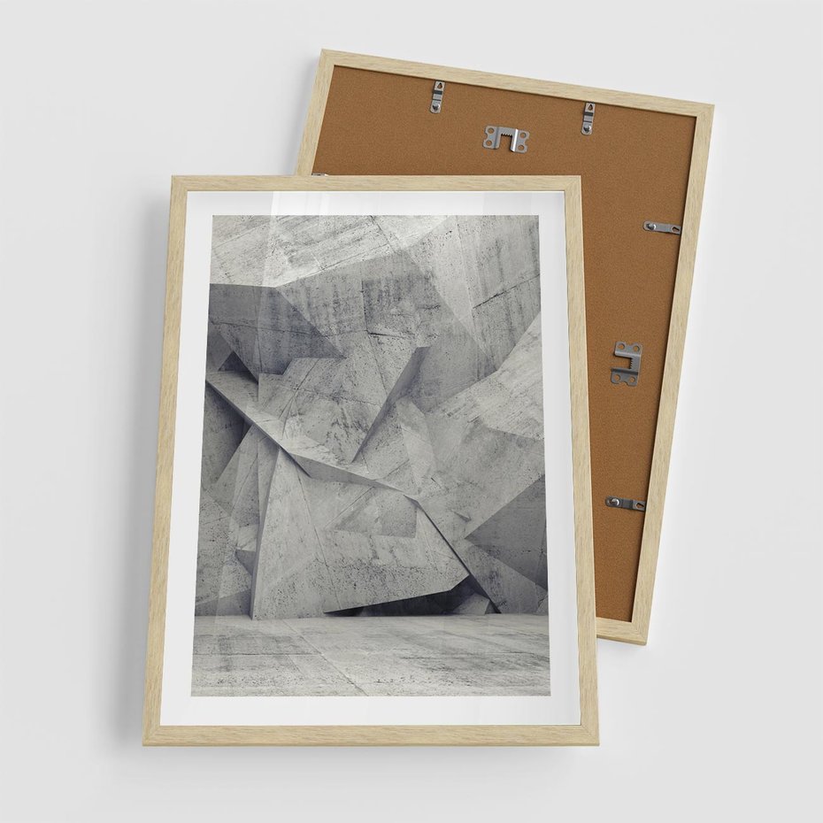 Plakat w ramie 50x70 - Architektura w trójwymiarowym wymiarze - architektura, 3D - rama drewno