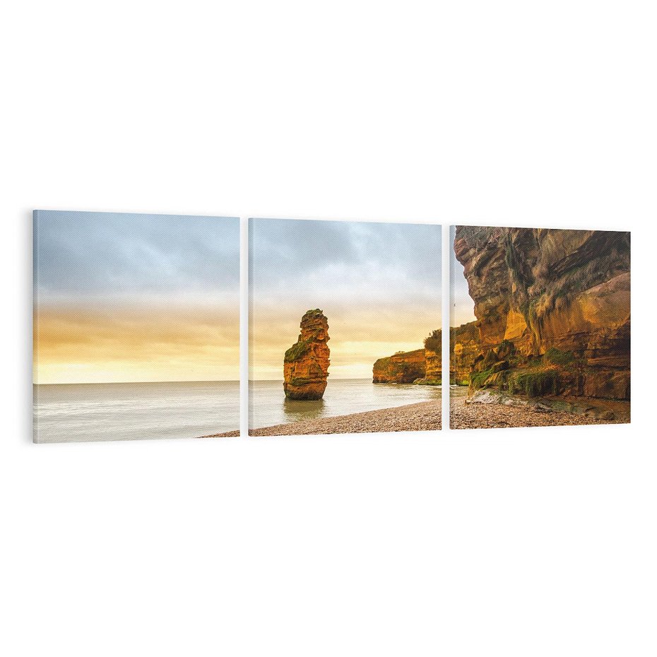 Obraz na płótnie 150x50 - Plaża Morza z Skałami - plaża, morze