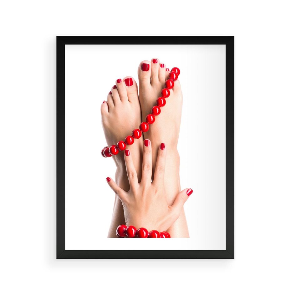 Plakat w ramie 40x50 - Manicure spa: piękno i relaks - manicure, spa - rama czarna