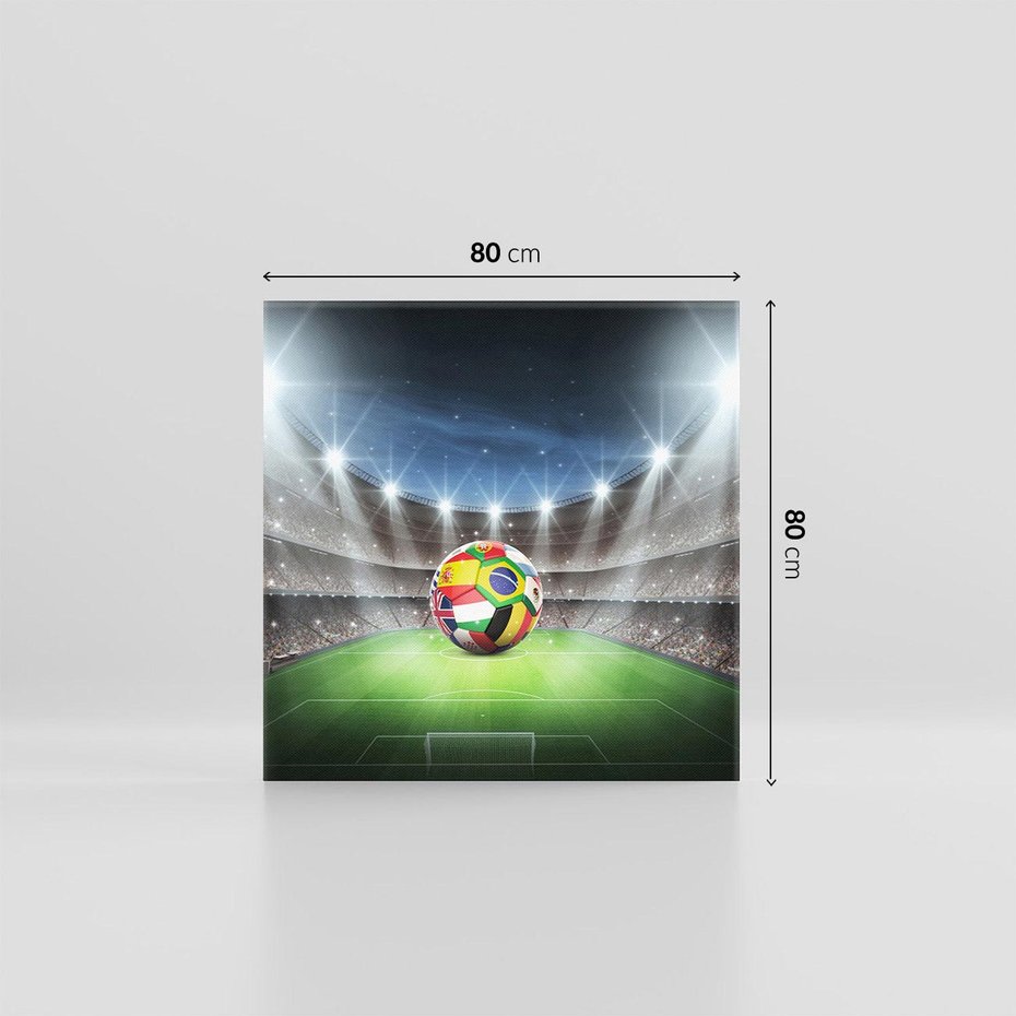 Obraz na płótnie 80x80 - Piłka nożna na stadionie: Pasja sportu - stadion, piłka