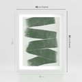 Plakat w ramie 40x50 - Zielone Refleksje - abstrakcja, zgaszony zielony kolor - rama biała