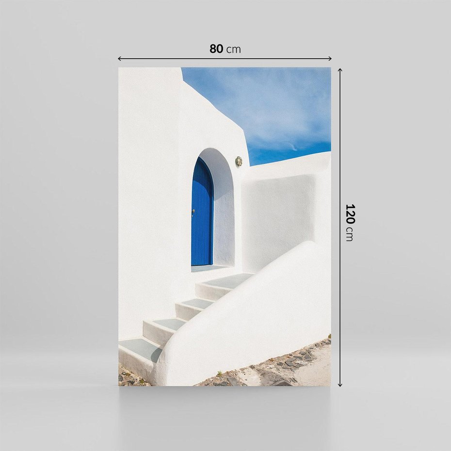 Obraz na płótnie 80x120 - Powitanie Wyspy - Santorini, drzwi