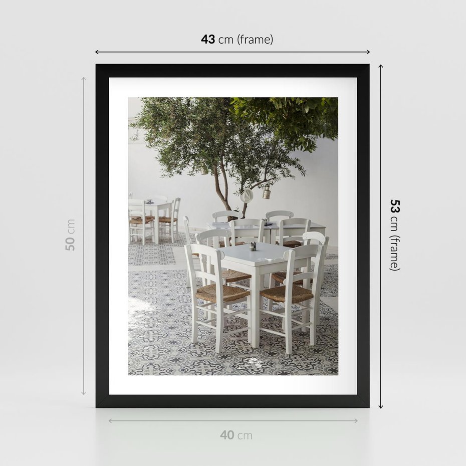 Plakat w ramie 40x50 - Włoska restauracja pełna smaków - włoska, restauracja - rama czarna