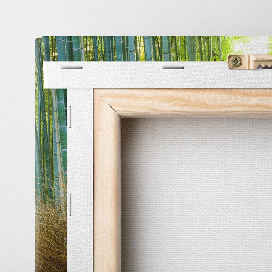 Obraz na płótnie 50x70 - Droga przez japoński bambusowy las - droga, japonia