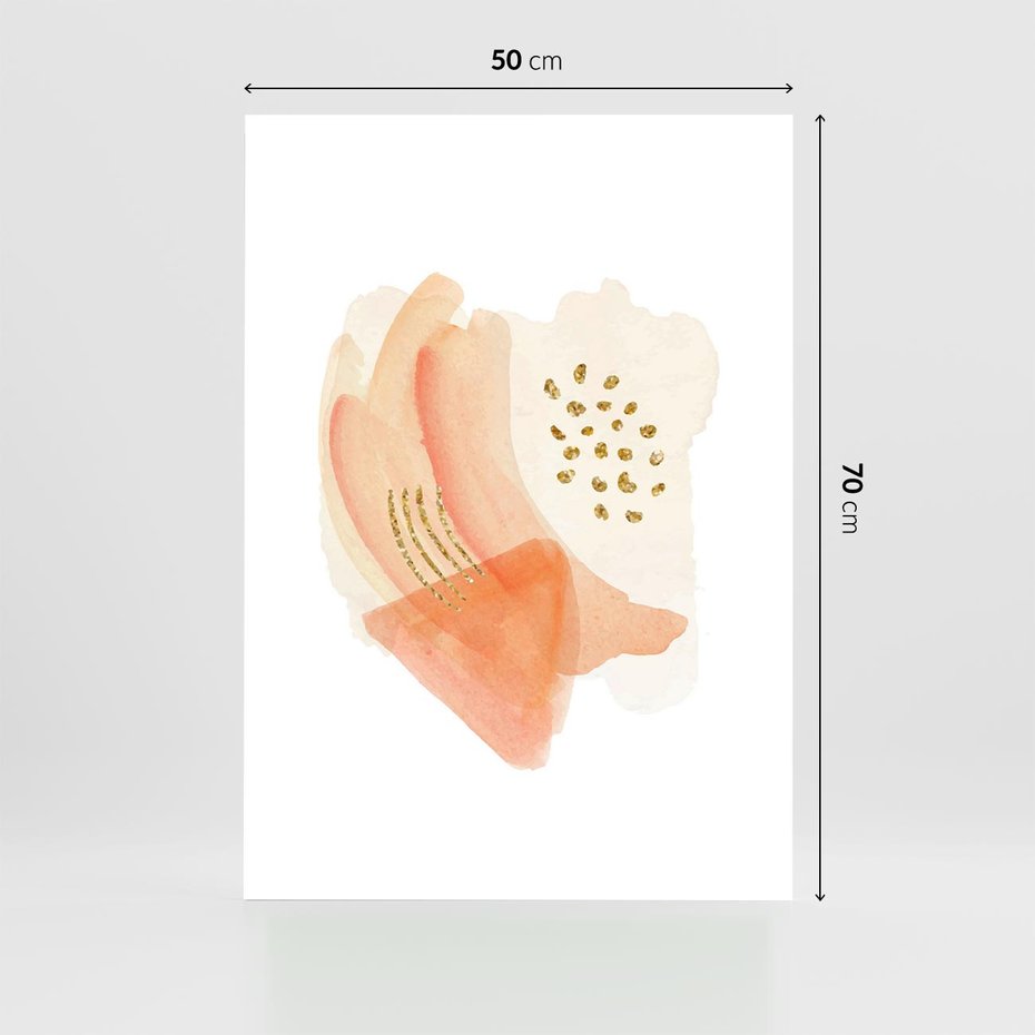 Plakat bez ramy 50x70 - Rozkwitające Odbicia Form - abstrakcyjne akwarelowe plamy, minimalizm