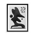 Plakat w ramie 50x70 - Abstrakcja w Monochromii - nowoczesna grafika, abstrakcja - rama czarna