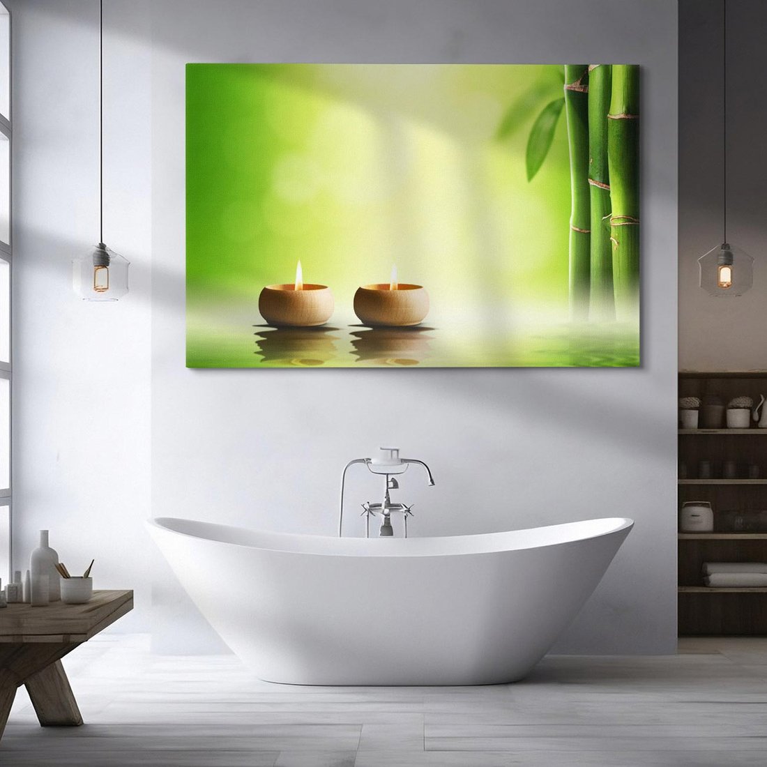 Obraz na płótnie 70x50 - Relaks i Ukojenie - SPA, bambus