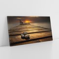 Obraz na płótnie 100x50 - Zachód Słońca nad Molo: Magia Morza - zachód, słońca