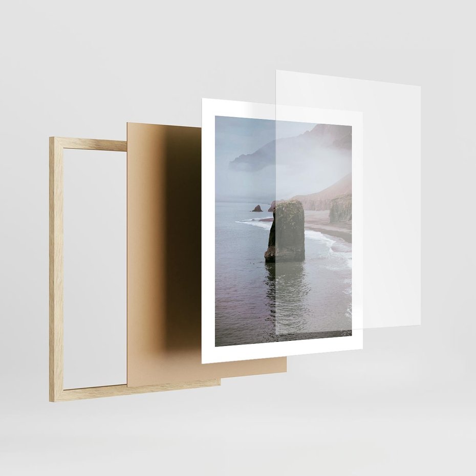 Plakat w ramie 40x50 - Północna Dzikość: Skaliste Klify nad Morzem - skały, klify - rama drewno