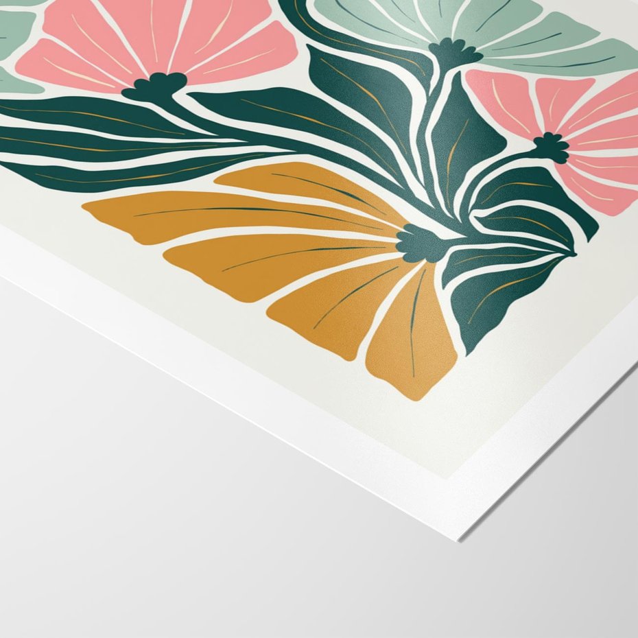 Plakat bez ramy 40x50 - Rozplątane Myśli - abstrakcyjna kompozycja, pastelowe kwiaty