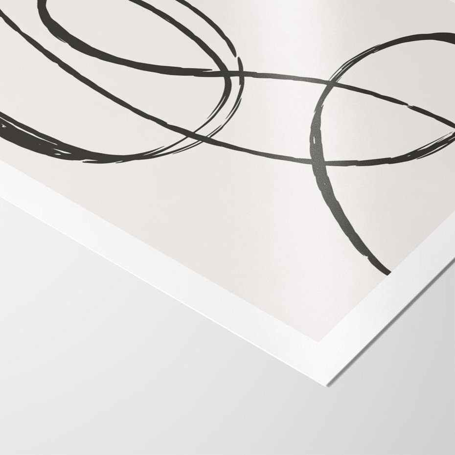 Plakat bez ramy 21x30 - Zaklęte Linie - abstrakcyjne szkicowane linie, minimalizm