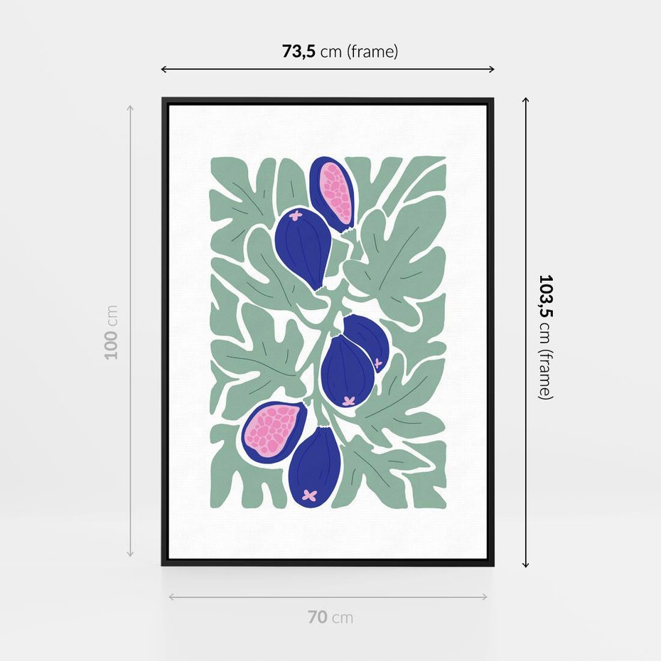 Obraz w ramie 70x100 - Figi Fioletu - figi, sztuka nowoczesna - rama czarna