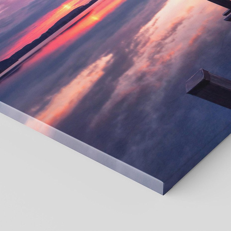 Obraz na płótnie 140x70 - spotkanie przy molo - jezioro, molo